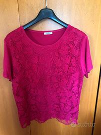 T-SHIRT rosa lampone Tg 50