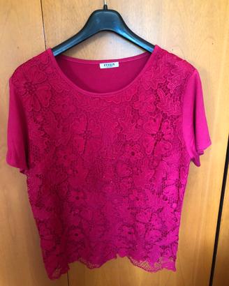 T-SHIRT rosa lampone Tg 50