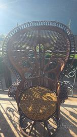 Sedia Pavone Vintage anni '70 - Peacock Chair Emma