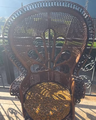Sedia Pavone Vintage anni '70 - Peacock Chair Emma