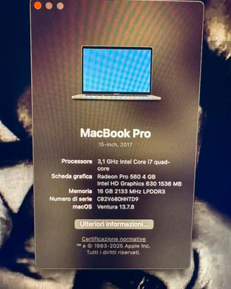 MacBook Pro 15" 2017 touchbar