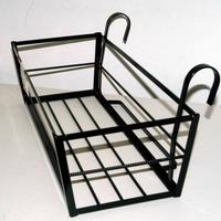 Balconiera in acciaio a ganci tondi cm. 50x23x16 h