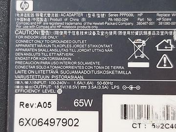 alimentatore HP notebook