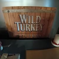 Insegna luminosa in legno WILD TURKEY