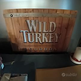 Insegna luminosa in legno WILD TURKEY