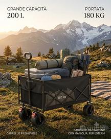 Carrello campeggio XXL con Ruote All Terrain large