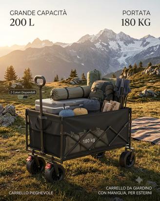 Carrello campeggio XXL con Ruote All Terrain large