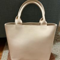 Borsa a mano in pelle color ghiaccio