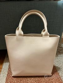 Borsa a mano in pelle color ghiaccio