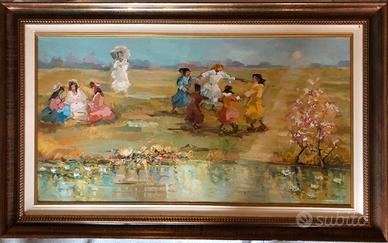 Grande quadro olio su tela