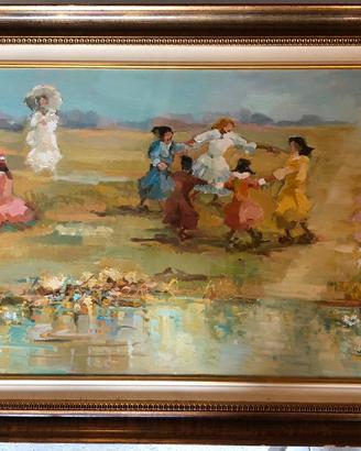 Grande quadro olio su tela