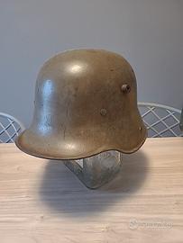 WW1 WW2 ELMETTO TEDESCO M17 verde mela ET66