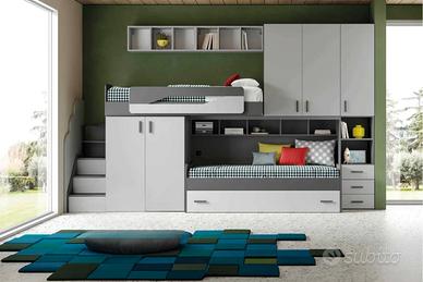 cameretta soppalco con scala gradini