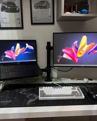 Monitor Philips + stand porta laptop e monitor