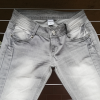 Jeans donna, skinny, grigio chiaro; Tg S