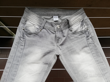 Jeans donna, skinny, grigio chiaro; Tg S