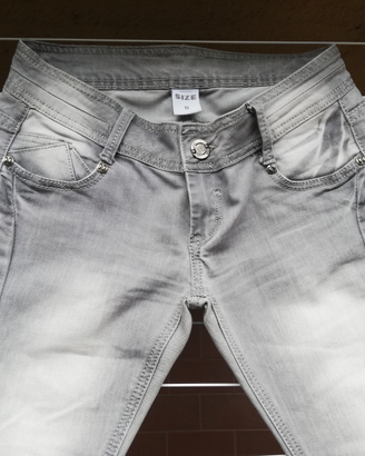 Jeans donna, skinny, grigio chiaro; Tg S