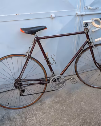 Bici da corsa vintage bordeaux acciaio