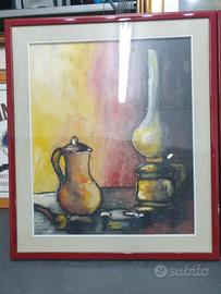 Dipinto a Mano Olio su Tela con Cornice e Vetro 