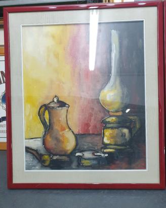 Dipinto a Mano Olio su Tela con Cornice e Vetro 