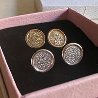 Orecchini oro/argento a lobo