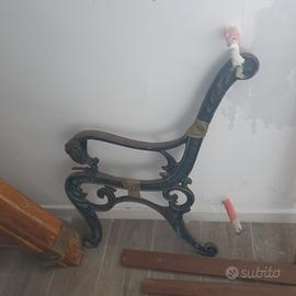 panchina ghisa  e legno