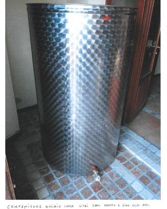 Contenitore acciaio Inox, Litri 1000.