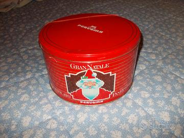 Scatola latta Panettone Perugina con cordino 1983
