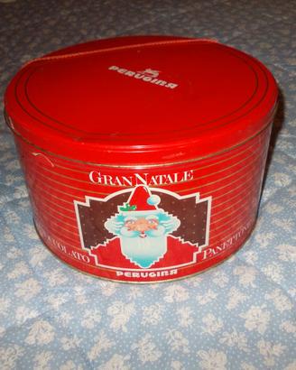 Scatola latta Panettone Perugina con cordino 1983