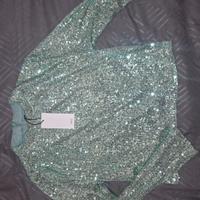 maglia pailletes Mango con etichetta 