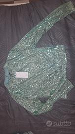 maglia pailletes Mango con etichetta 