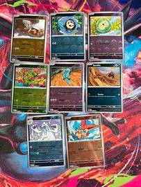 Set 8 carte Pokémon pokeball luce nera ita