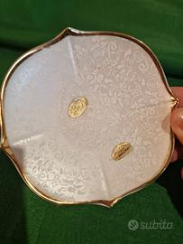 Piattino Limoges Francia porcellana con oro 22K 
