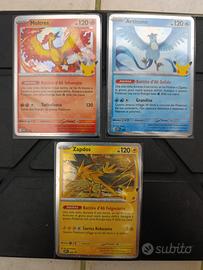 Lotto tre Pokemon promo 30 th anniversario 