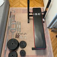 Set palestra completo 91 kg pesi + panca ISE
