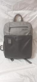 zaino piquadro grigio in pelle 