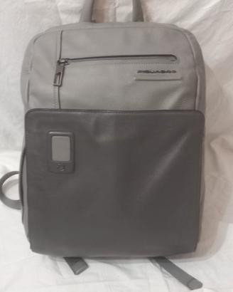 zaino piquadro grigio in pelle 