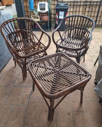 Set Vintage giardino con Tavolino e 4 sedie, da es