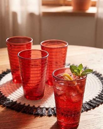 12 Bicchieri rossi alti moderni
