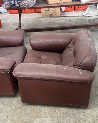 Coppia di poltrone anni 70’ in pelle