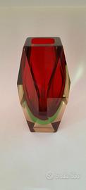 Vaso di Murano in vetro sommerso prismatico

