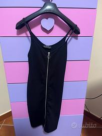 tubino nero berskha taglia xs mini sress con zip