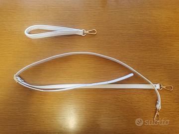 Set tracolla borsa + laccetto da polso bianco