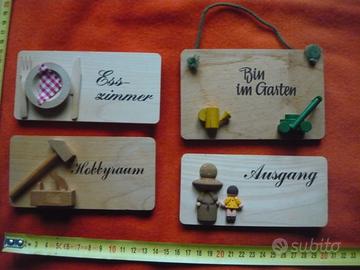 targhette indicatrici in legno