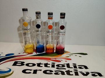 SET VODKA CIROC 4 BOTTIGLIE VUOTE DIVERSE 