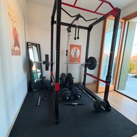 Rack palestra + accessori + pavimento