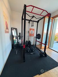 Rack palestra + accessori + pavimento