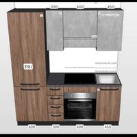 Cucina asta del mobile senza pensili