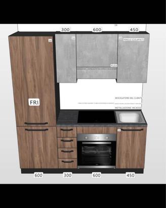 Cucina asta del mobile senza pensili