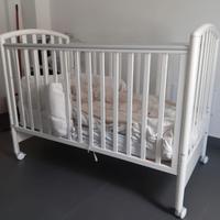 Lettino Pali bianco compreso materasso-paracolpi